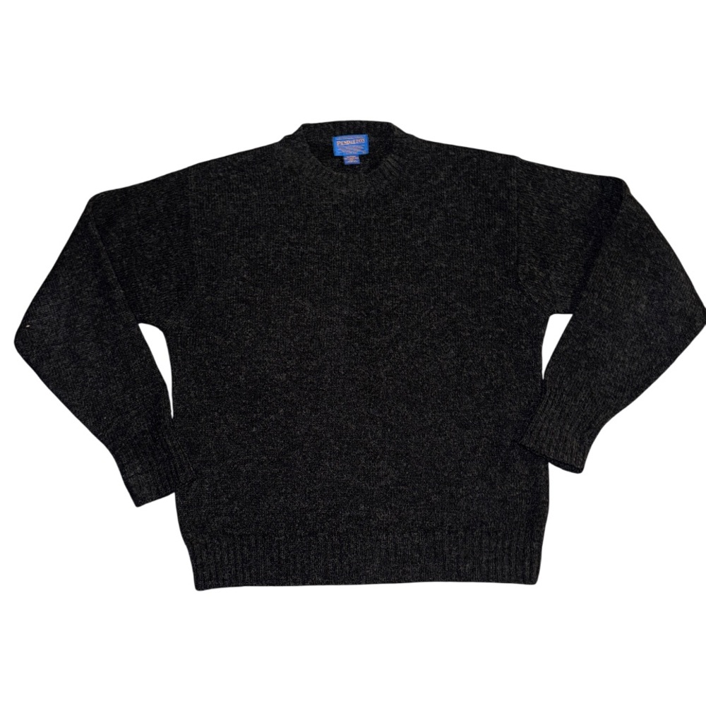 Pendleton 100%‎ Shetland wool crew neck in heath red charcoal grey